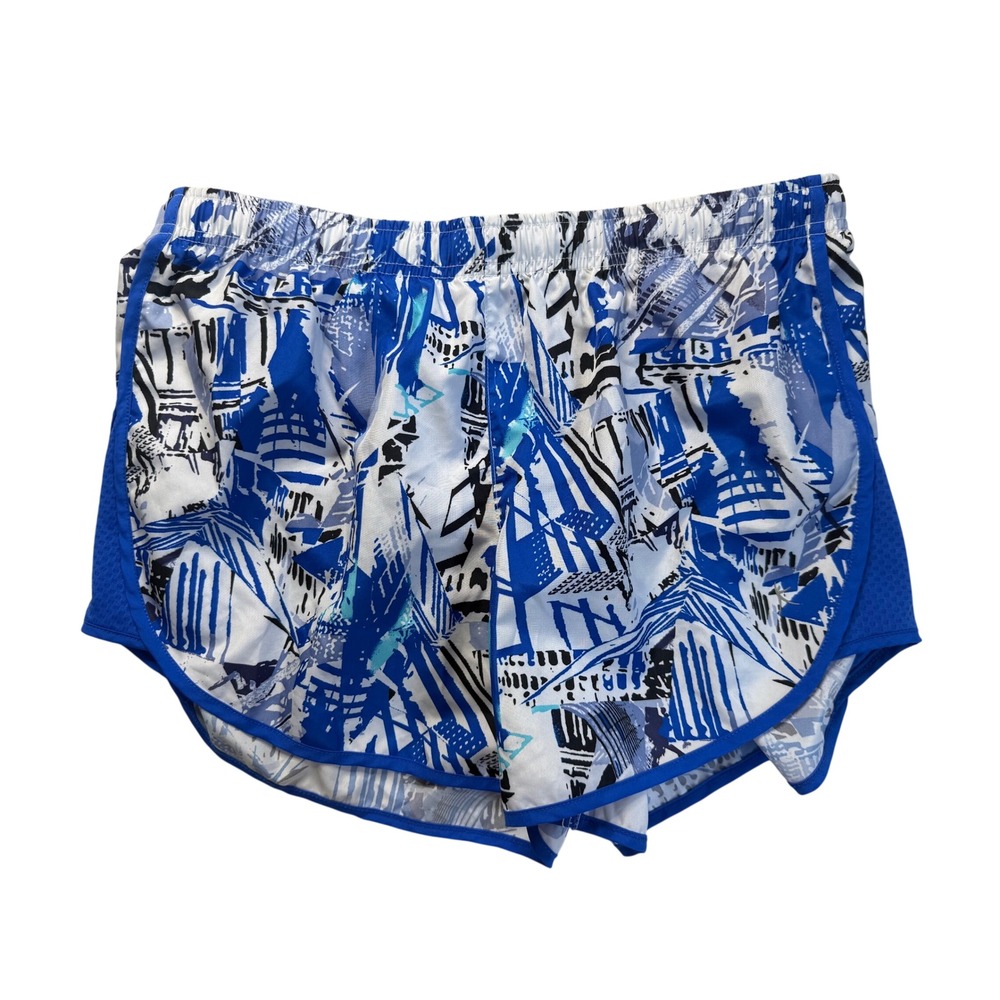 Danskin Now Womens Blue Fire Print Running Shorts Size M 8-10 DNL26241P